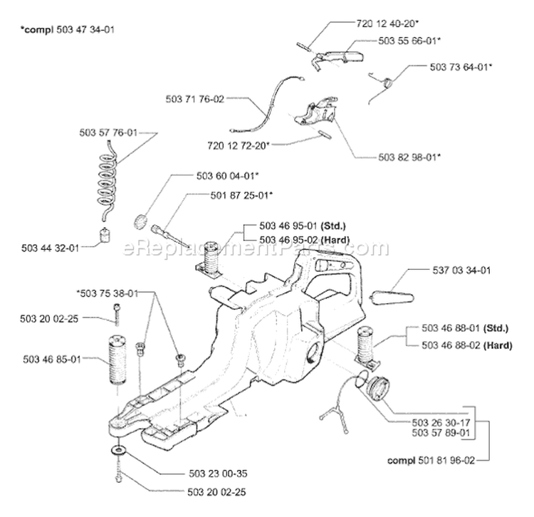Page H Diagram and Parts List for 395EPA 395 EPA 2001-01 Husqvarna Chainsaw