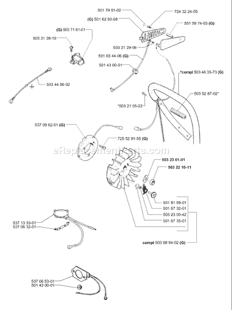 Page I Diagram and Parts List for 395EPA 395 EPA 2001-01 Husqvarna Chainsaw