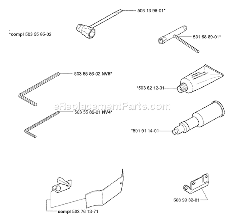Page A Diagram and Parts List for 395 2003-10 Husqvarna Chainsaw