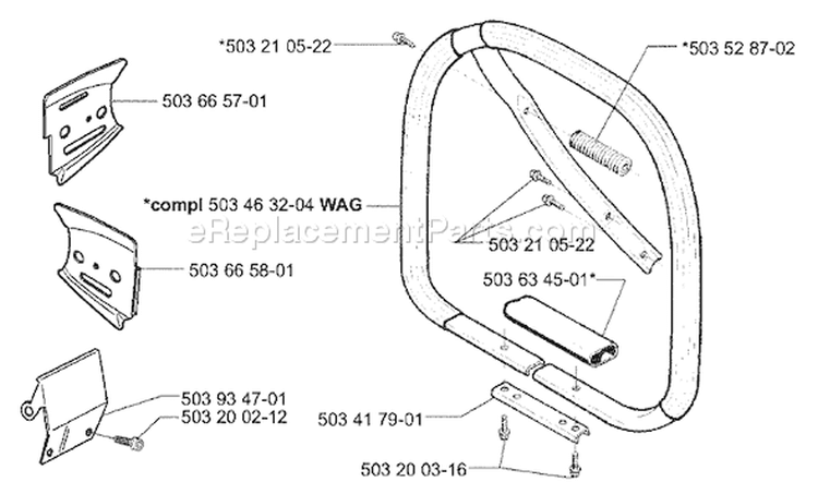 Page O Diagram and Parts List for 395 2003-10 Husqvarna Chainsaw
