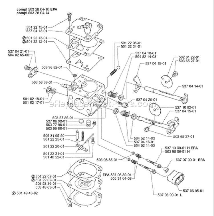 Page C Diagram and Parts List for 395 2003-10 Husqvarna Chainsaw