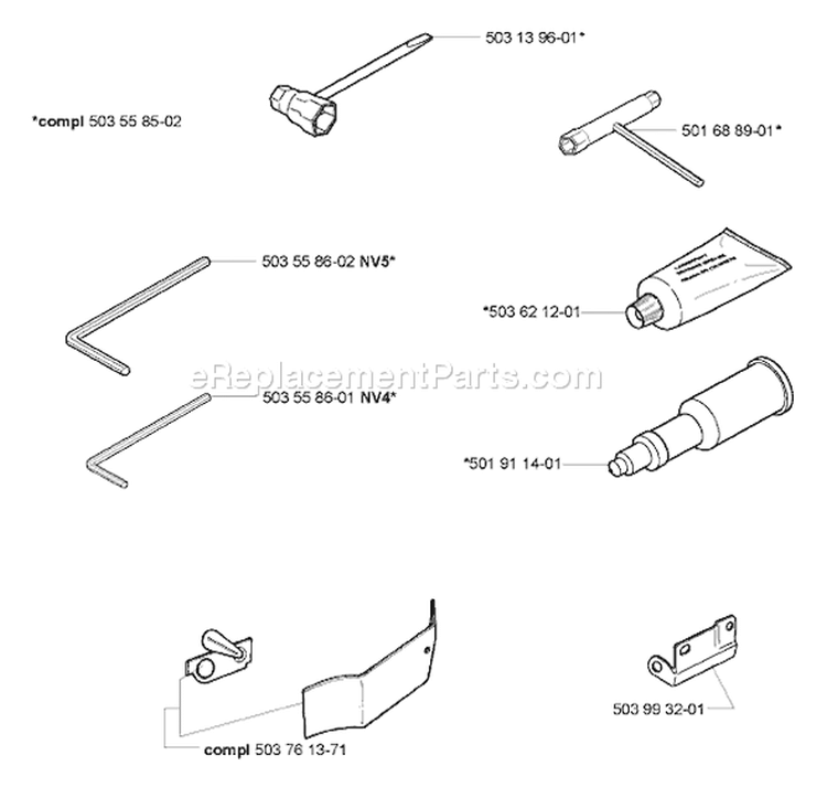Page A Diagram and Parts List for 395 2005-05 Husqvarna Chainsaw