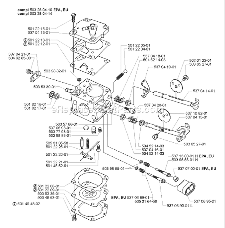 Page C Diagram and Parts List for 395 2005-05 Husqvarna Chainsaw