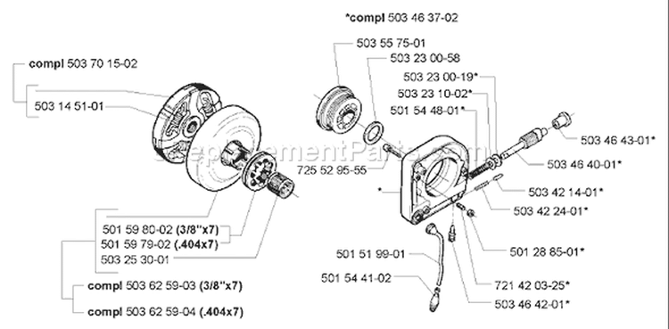 Page E Diagram and Parts List for 395 2005-05 Husqvarna Chainsaw