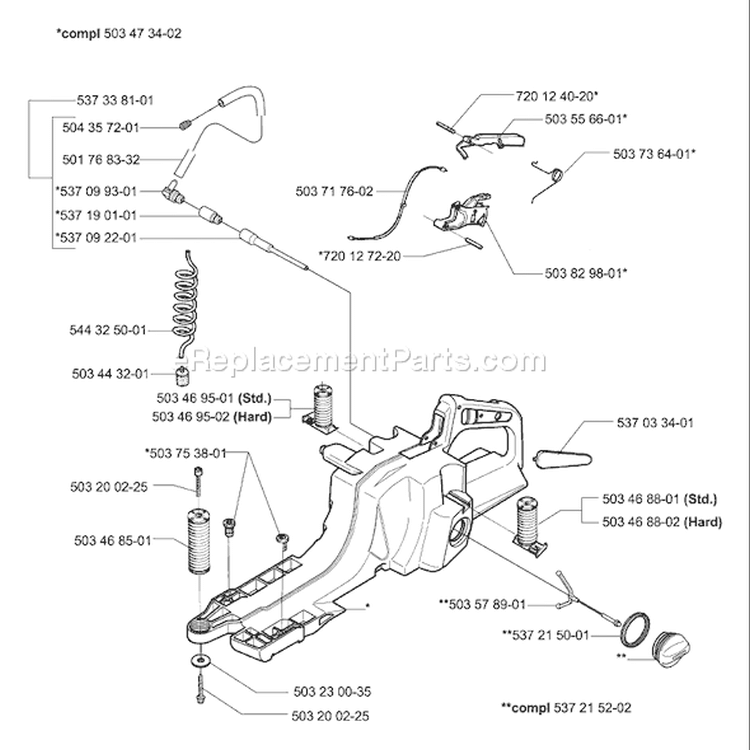 Page L Diagram and Parts List for 395EPA 395 EPA 2007-01 Husqvarna Chainsaw