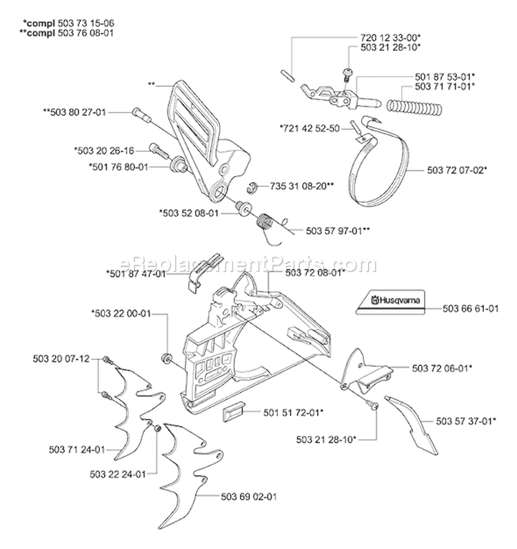 Page D Diagram and Parts List for 395EPA 395 EPA 2007-01 Husqvarna Chainsaw