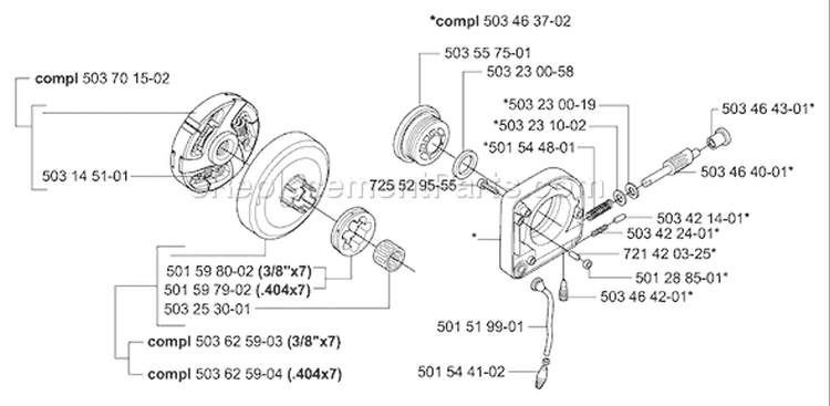 Page E Diagram and Parts List for 395EPA 395 EPA 2007-01 Husqvarna Chainsaw