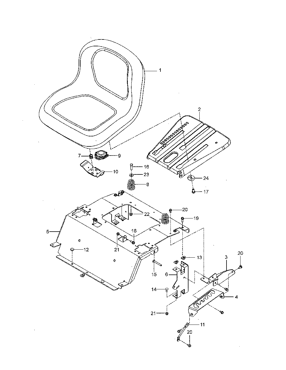Seat Diagram and Parts List for 967844601-00  Husqvarna Lawn Mower