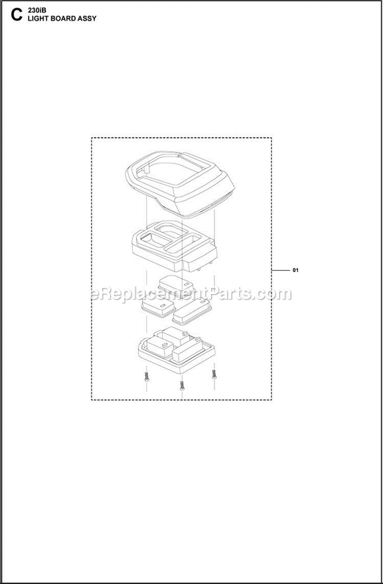 Control Panel Diagram and Parts List for 230IB  Husqvarna Leaf Blower / Vacuum
