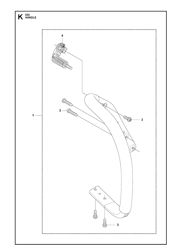 Handle Diagram and Parts List for 555 2013-01 Husqvarna Chainsaw
