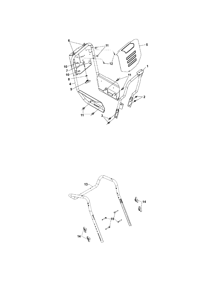 Handle Diagram and Parts List for ST430  Husqvarna Snow Blower