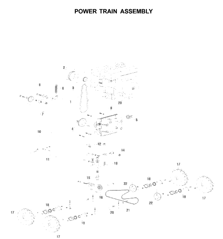 Power Train Diagram and Parts List for SC18 2001-03 Husqvarna Lawn Tractor Accessories