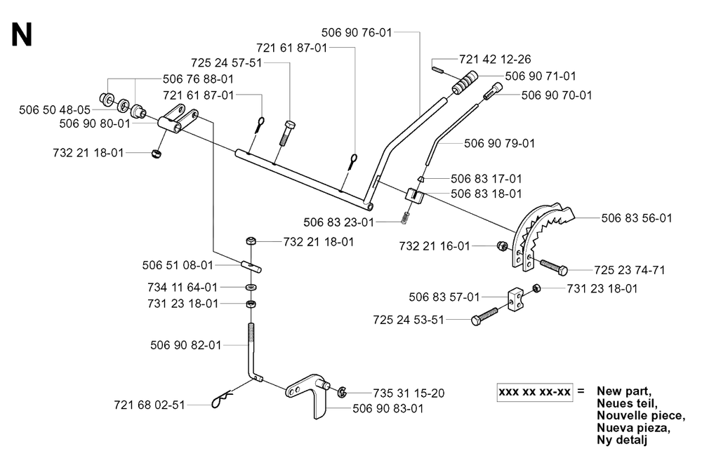 Controls Diagram and Parts List for R13 (953950401)(2004-01) Husqvarna Lawn Tractor