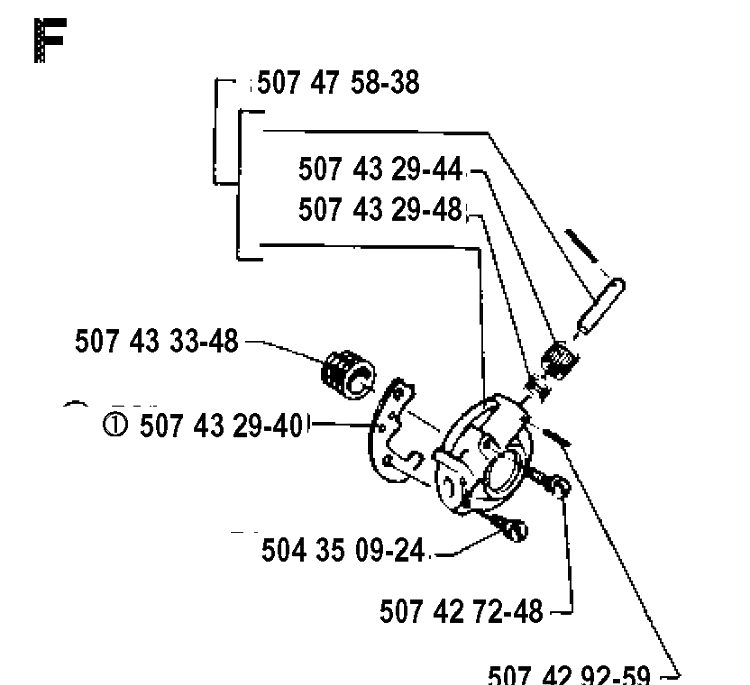 Clutch And Oil Pump Diagram and Parts List for 35 19902200001-Current Husqvarna Chainsaw