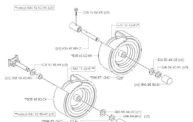 Wheels/Tires Diagram and Parts List for RIDER155 2006-01 Husqvarna Lawn Tractor