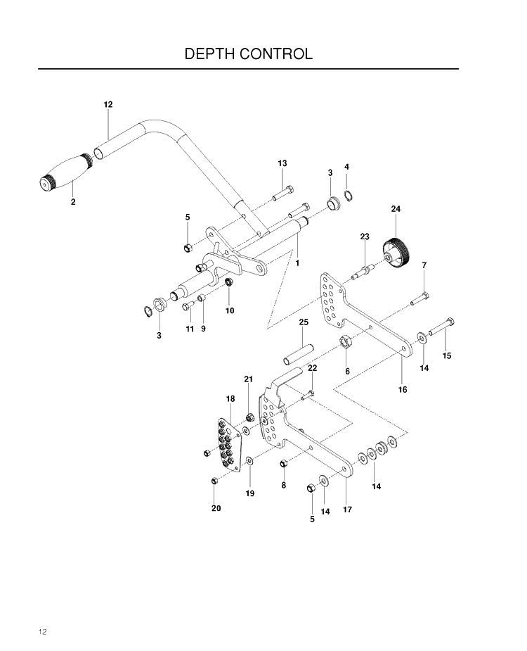 Blade Drive And Depth Control 2 Diagram and Parts List for SC18 (968999509)(2010-05) Husqvarna Lawn Tractor Accessories