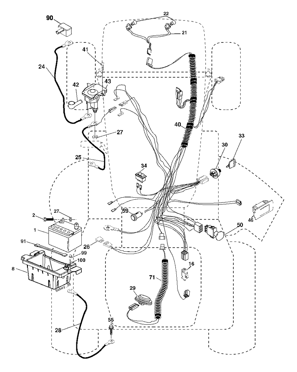Electrical Diagram and Parts List for GTH2448T (960450003-00)(2005-11) Husqvarna Lawn Tractor