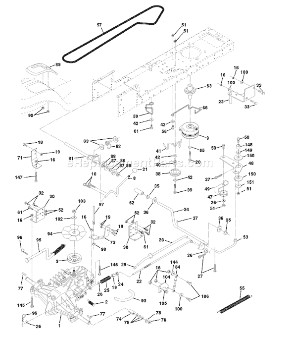 Page C Diagram and Parts List for YTH145 (954140015A) (1999-05) Husqvarna Lawn Tractor