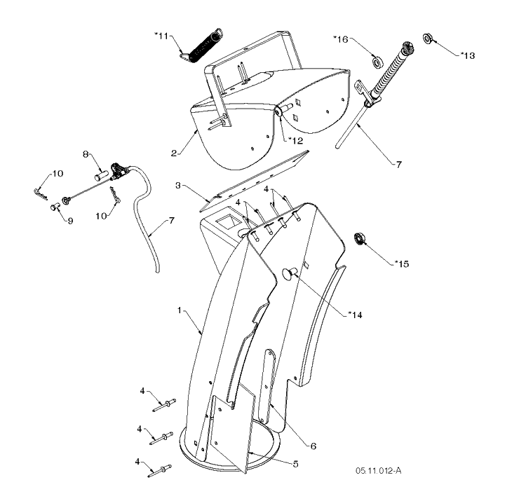 Control Panel And Discharge Chute 3 Diagram and Parts List for ST224 (97046850100)(2020-05) Husqvarna Snow Blower