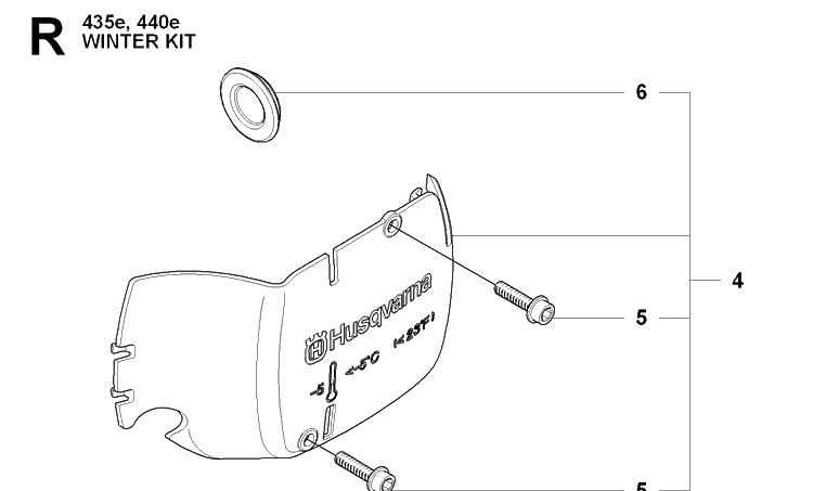 Winter Kit Diagram and Parts List for 435E 20081800001-20090400000 Husqvarna Chainsaw