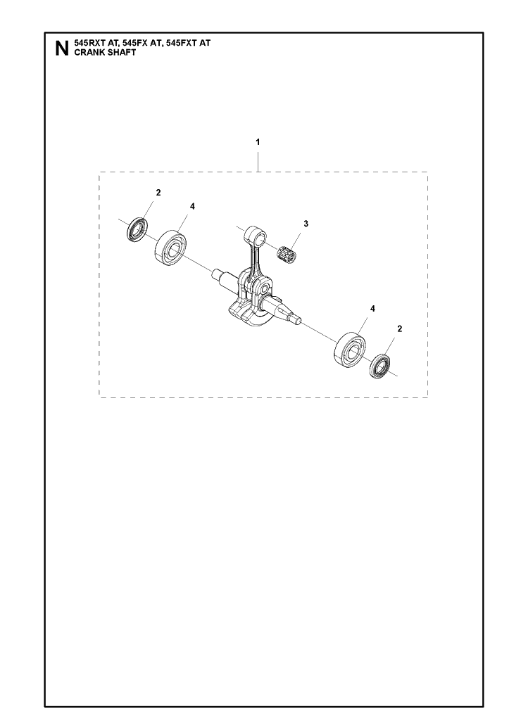 Crankshaft Diagram and Parts List for 545FXAT  Husqvarna Brush Cutter