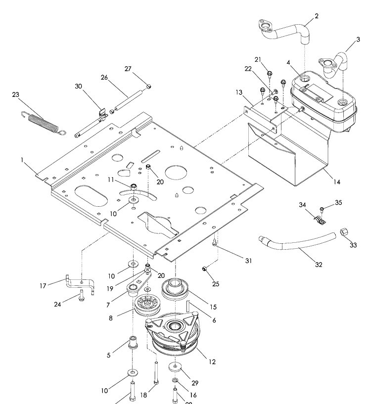 Engine Plate Diagram and Parts List for EZ4824K (966038201)(2009-01) Husqvarna Lawn Mower