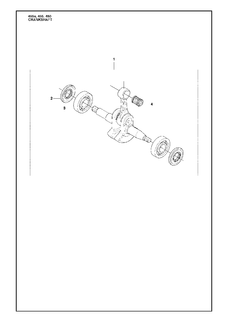 Crankshaft Diagram and Parts List for 455ERANCHER 2009-10 Husqvarna Chainsaw