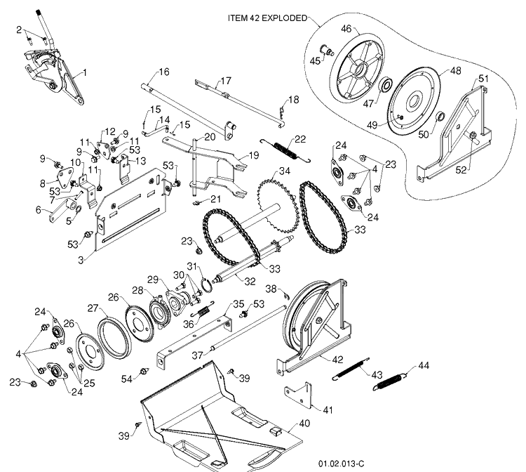 Drive 2 Diagram and Parts List for 1830HV (96193007304)(2012-06) Husqvarna Snow Blower