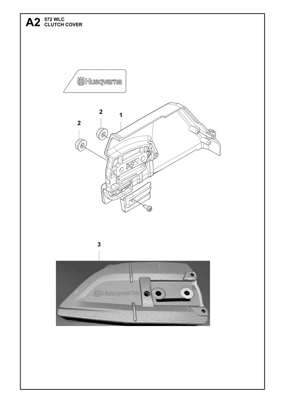 Clutch Cover Diagram and Parts List for 572WLC  Husqvarna Lawn Tractor Accessories