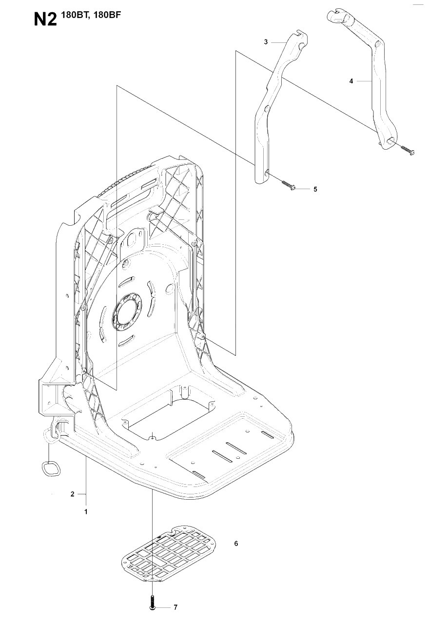 Frame Diagram and Parts List for 180BT 20084000001 & Above Husqvarna Leaf Blower / Vacuum