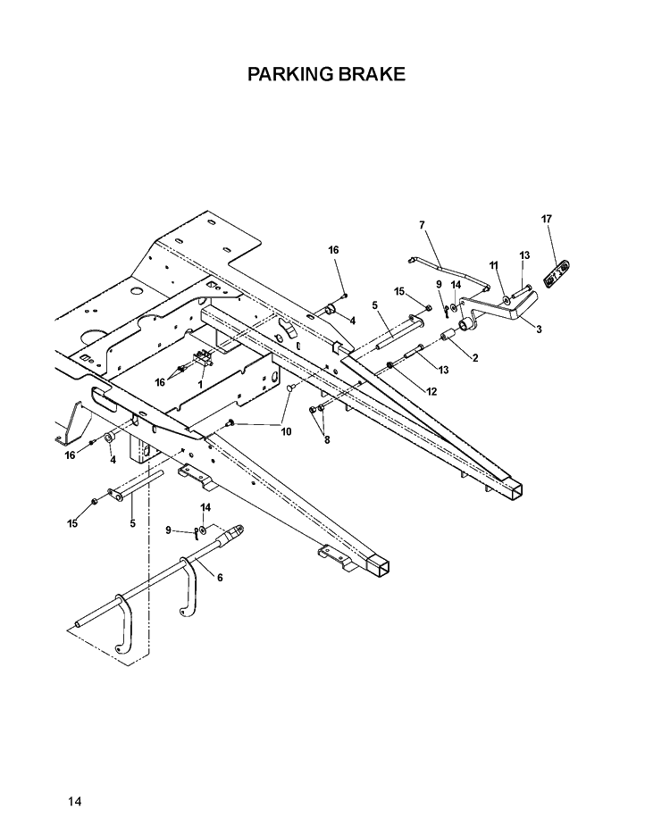 Parking Brake Diagram and Parts List for EZ4822 (968999696)(2007-07) Husqvarna Lawn Mower