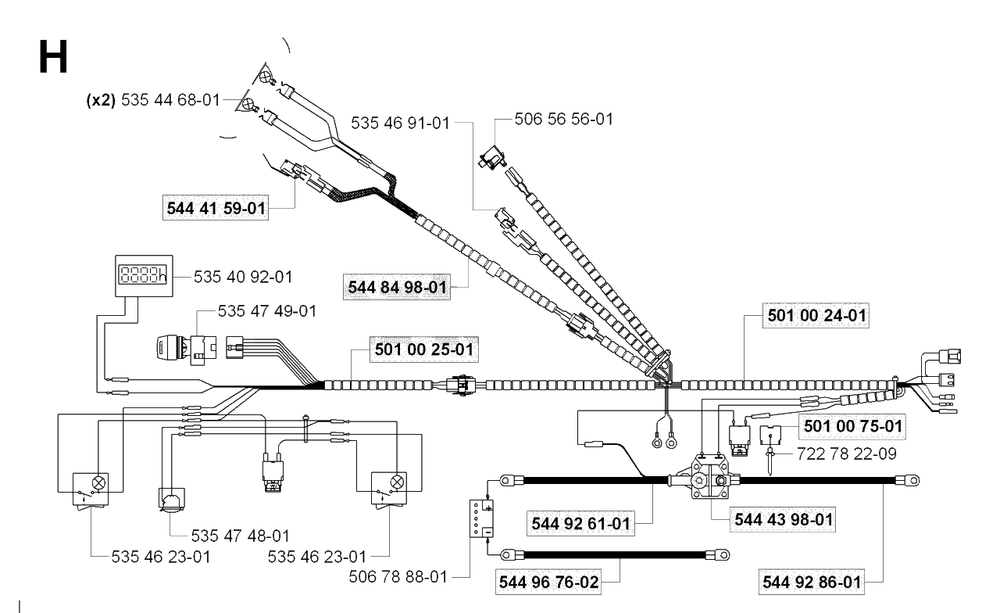 Wiring Harness Diagram and Parts List for R18PRO (953521901)(2007-03) Husqvarna Lawn Tractor