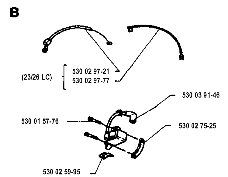 Ignition System Diagram and Parts List for 26LC 19931800001-Current Husqvarna Edger