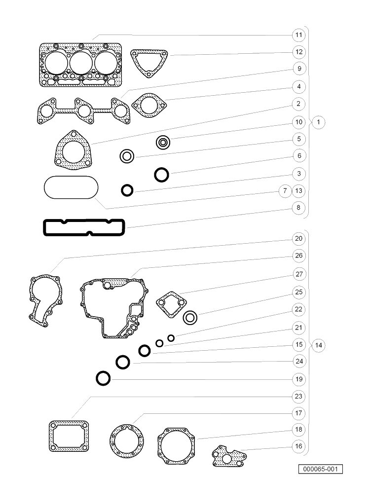 Gasket Kits Diagram and Parts List for HUV4421DXP 2006-11 Husqvarna Lawn Tractor
