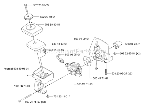 Page B Diagram and Parts List for 323HE3 2005-10 Husqvarna Trimmer