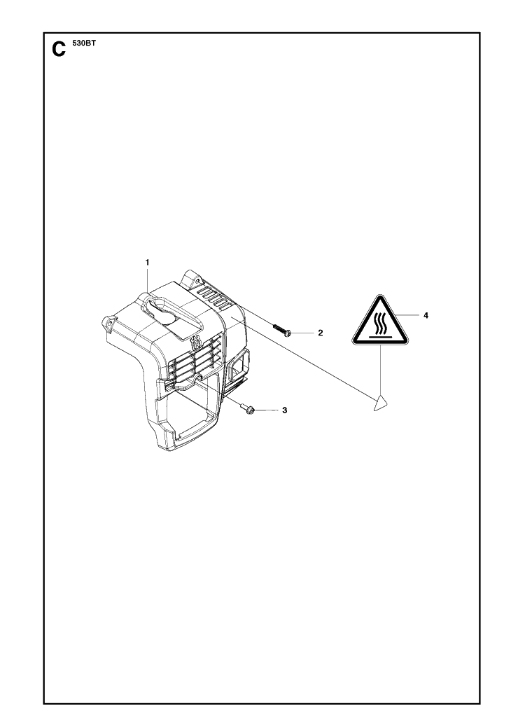 Cylinder Cover Diagram and Parts List for 530BT 20123800001-Current Husqvarna Leaf Blower / Vacuum