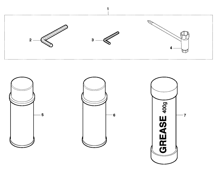 Accessories Diagram and Parts List for 123HD65X 20070900001-20100600000 Husqvarna Hedge Trimmer
