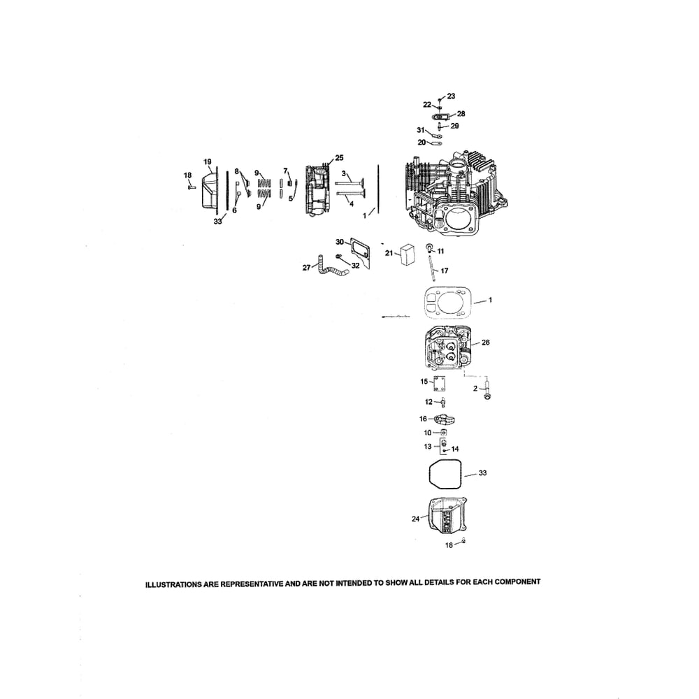 Engine >> Cylinder Head/Breather Diagram and Parts List for 96043020300  Husqvarna Lawn Tractor
