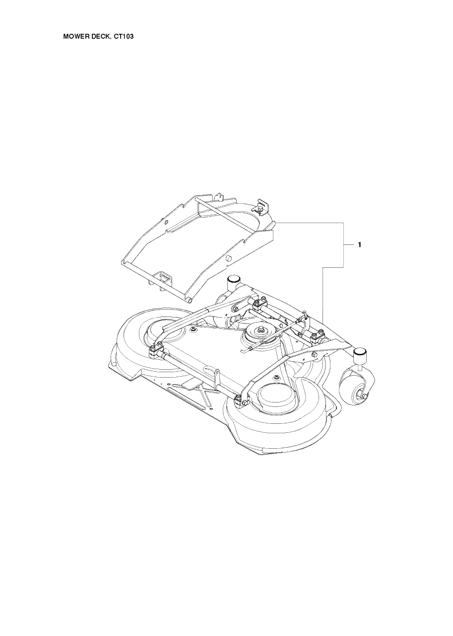 103cm Cutting Deck Diagram and Parts List for PF21 (965192401)(2010-07) Husqvarna Lawn Tractor