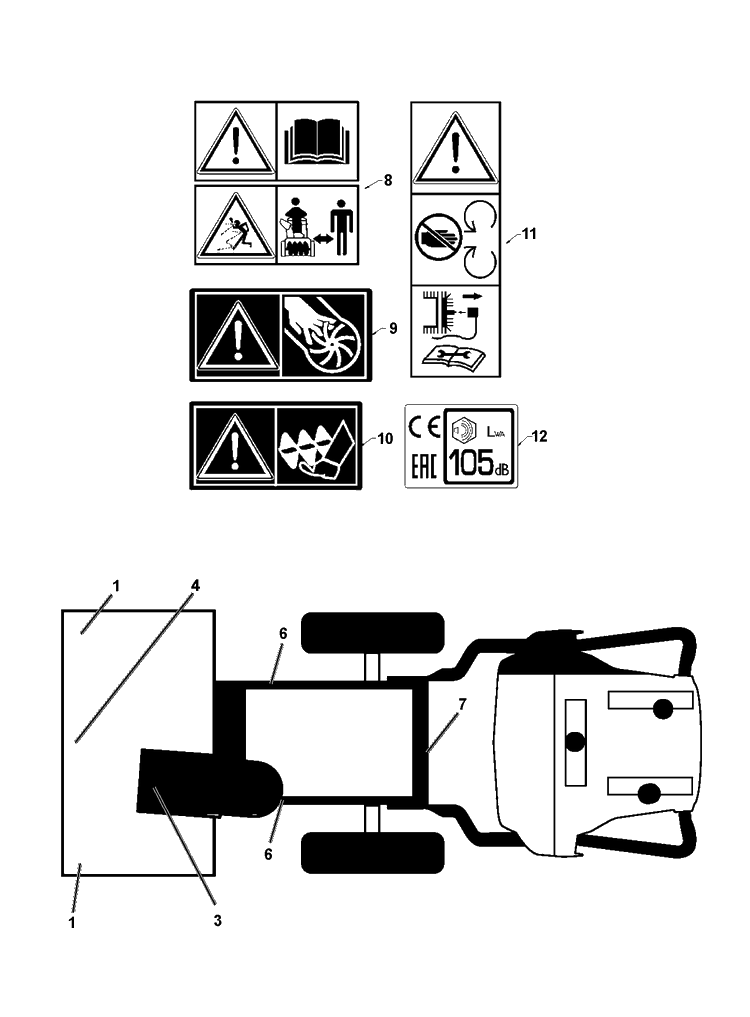 Decals Diagram and Parts List for ST230P  Husqvarna Snow Blower