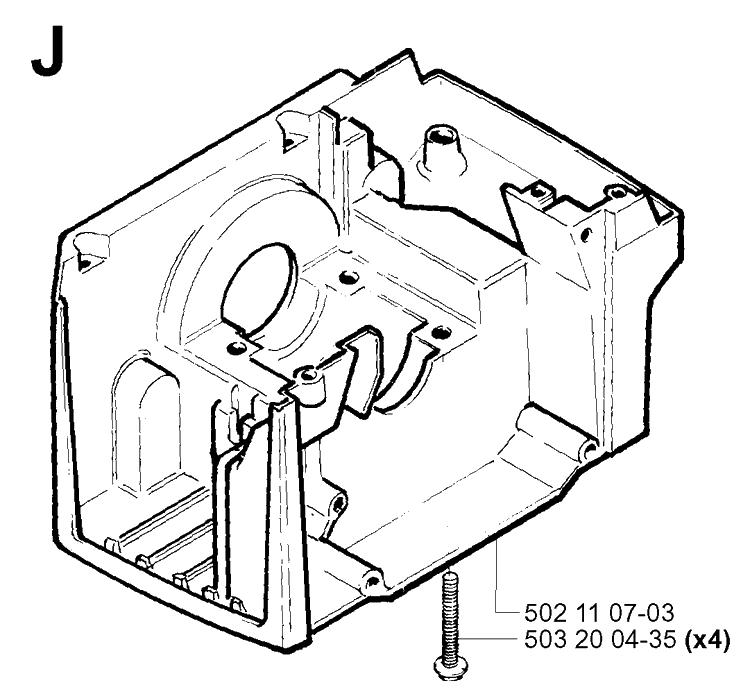 Crankcase Diagram and Parts List for 245 20010100001-Current Husqvarna Brush Cutter