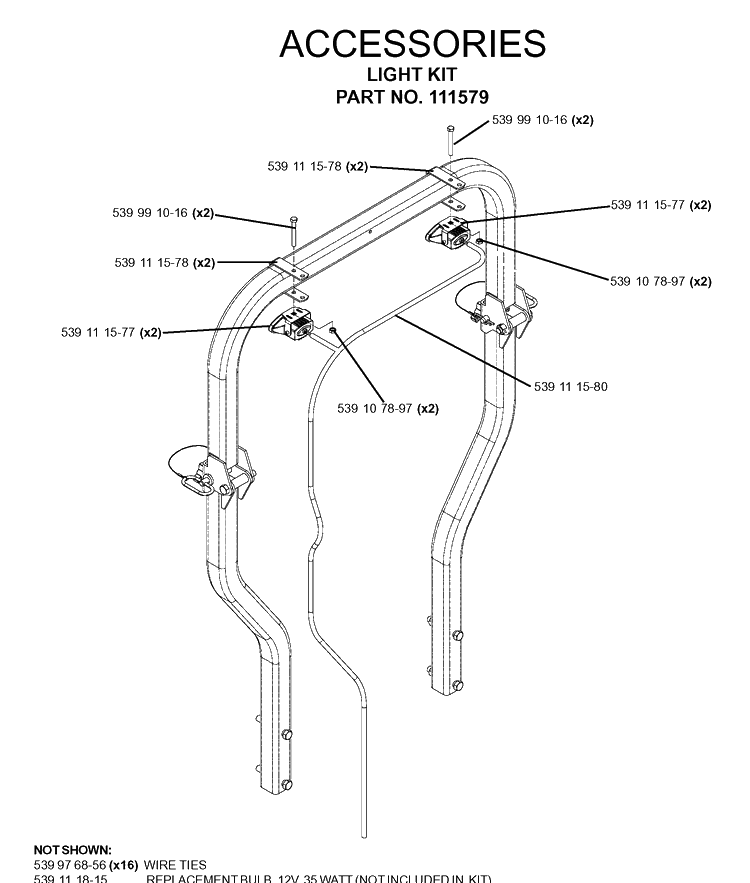 Accessories 5 Diagram and Parts List for IZ5223 (968999258)(2005-12) Husqvarna Lawn Mower