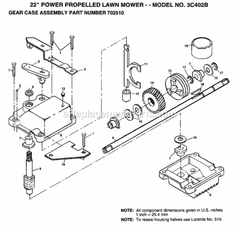 Page A Diagram and Parts List for 3C402B 1999 And Before Husqvarna Lawn Mower