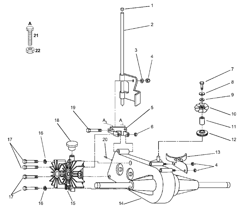 Transaxle And Pump Assembly Diagram and Parts List for YT161H (127589)(1990-11) Husqvarna Lawn Tractor