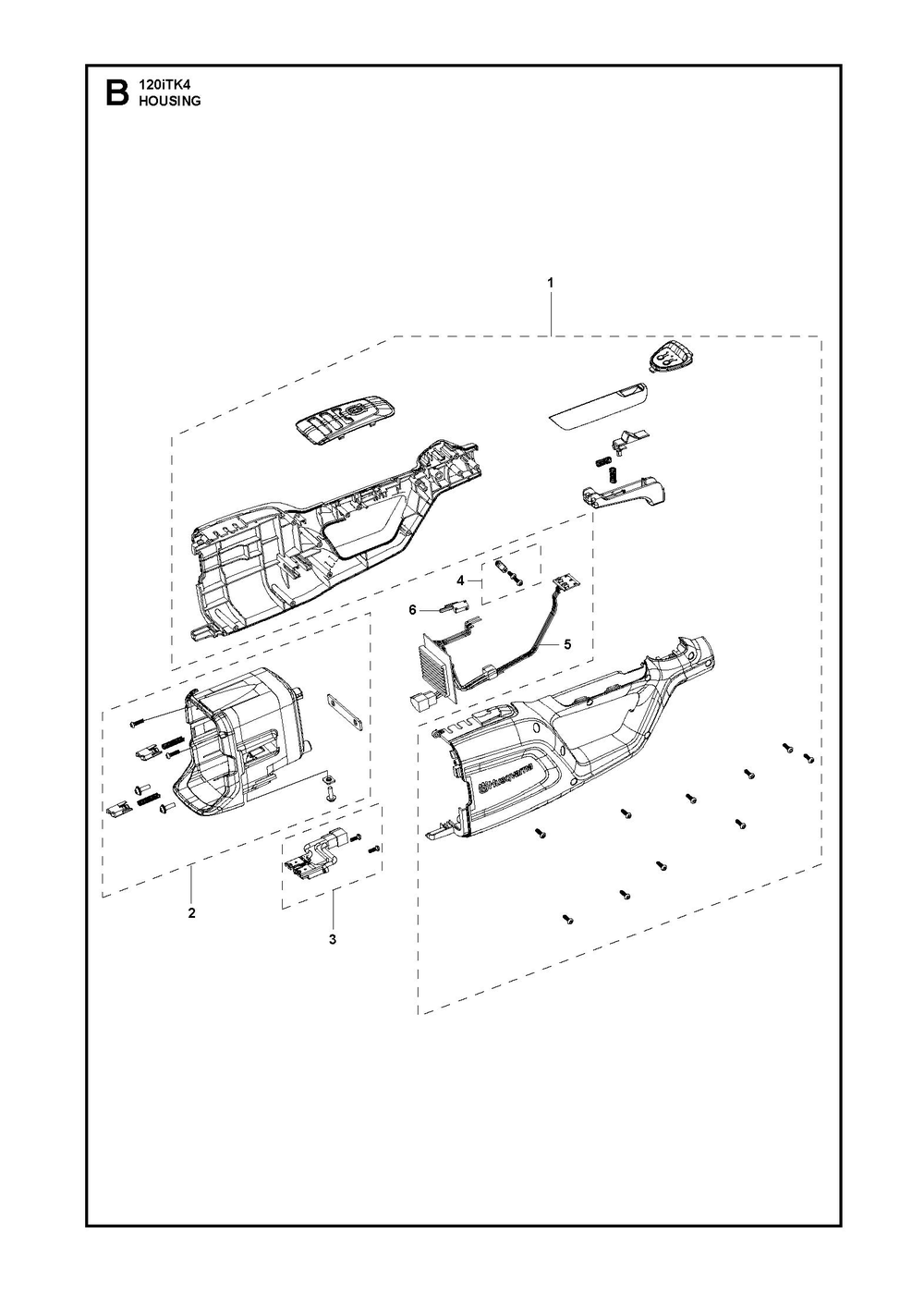 Housing Diagram and Parts List for 120ITK4-PH  Husqvarna Pole Saw