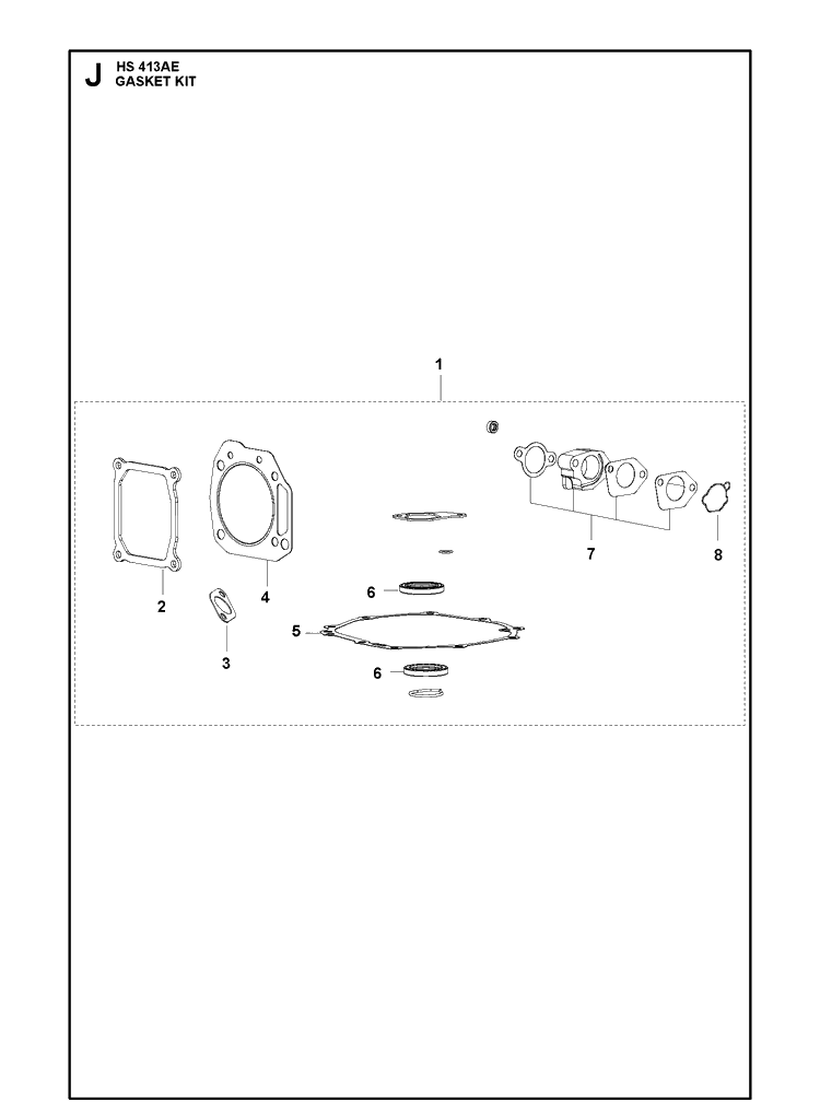 Gasket Kit Diagram and Parts List for 529666001 2021-01 Husqvarna Engine