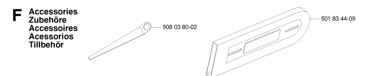 Accessories Diagram and Parts List for 318 20030100001-Current Husqvarna Chainsaw