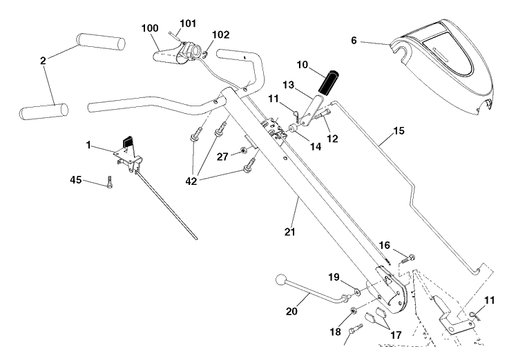 Handle Diagram and Parts List for TR317 (96093002900)(2017-09) Husqvarna Cultivator