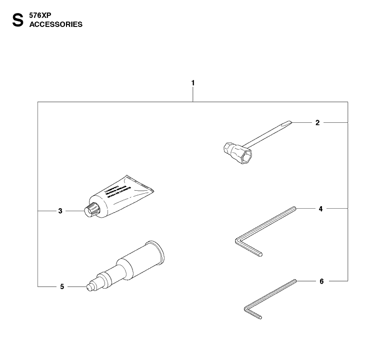 Accessories 2 Diagram and Parts List for 576XP  Husqvarna Chainsaw