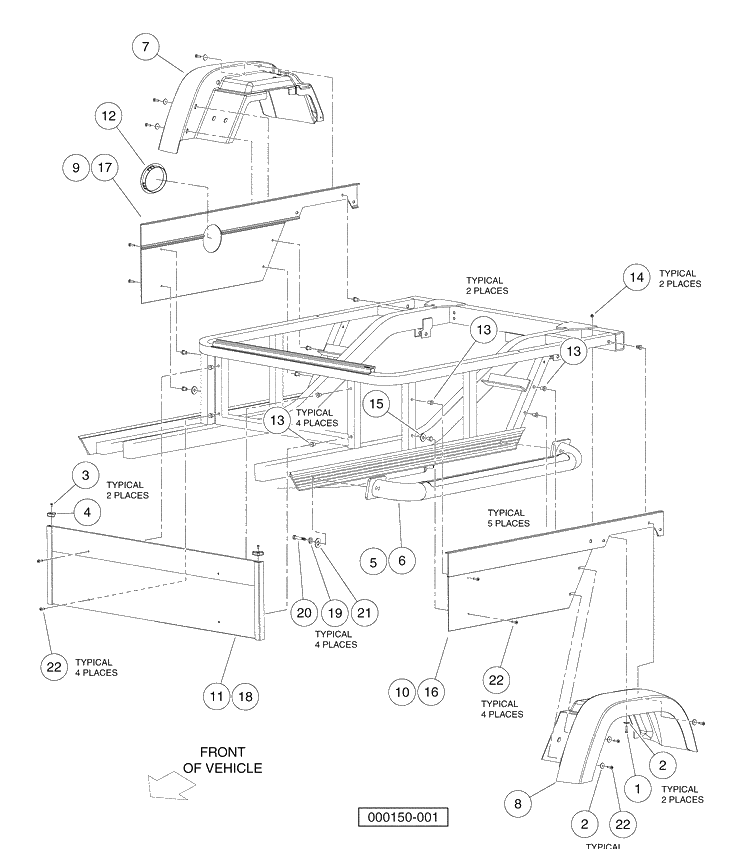 Rear Body Trim Diagram and Parts List for HUV4420G 2006-11 Husqvarna Lawn Tractor